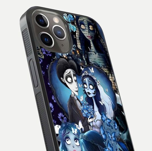 Butterfly Ghost Soul Glass Case for iPhone 13 Pro close-up shot showing ethereal wing patterns and reflection