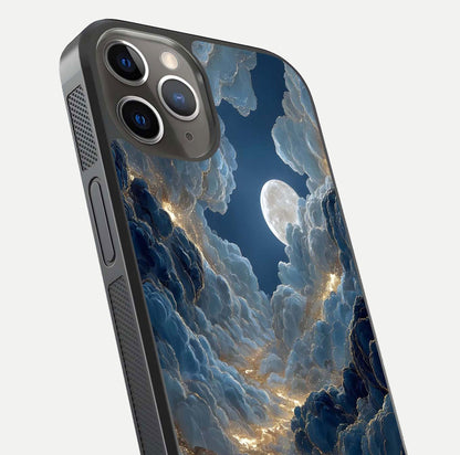 Celestial Cloud Road Glass Case for iPhone 13 Pro close-up view showing road gradient and cloud reflection shine