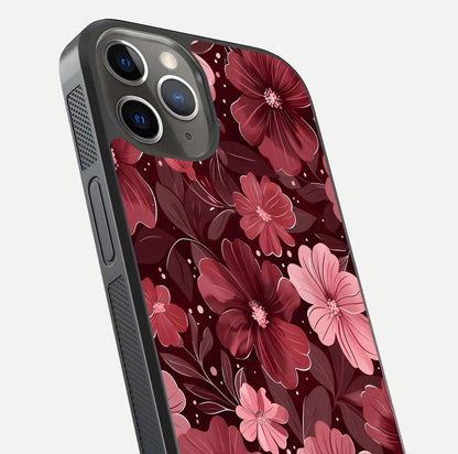 Flower Blush Bloom Glass Case for iPhone 13 Pro close-up highlighting pastel tones and reflection clarity