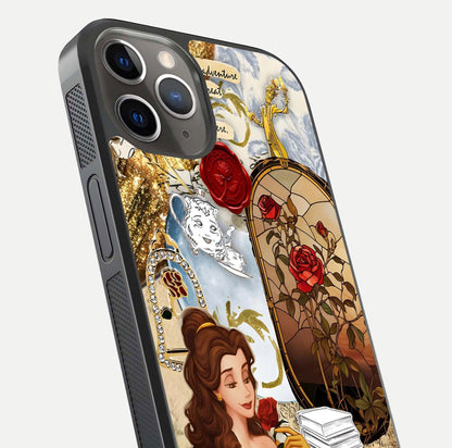 Golden Dream Belle Glass Case for iPhone 13 Pro close-up angled shot showing gradient tones and reflection polish