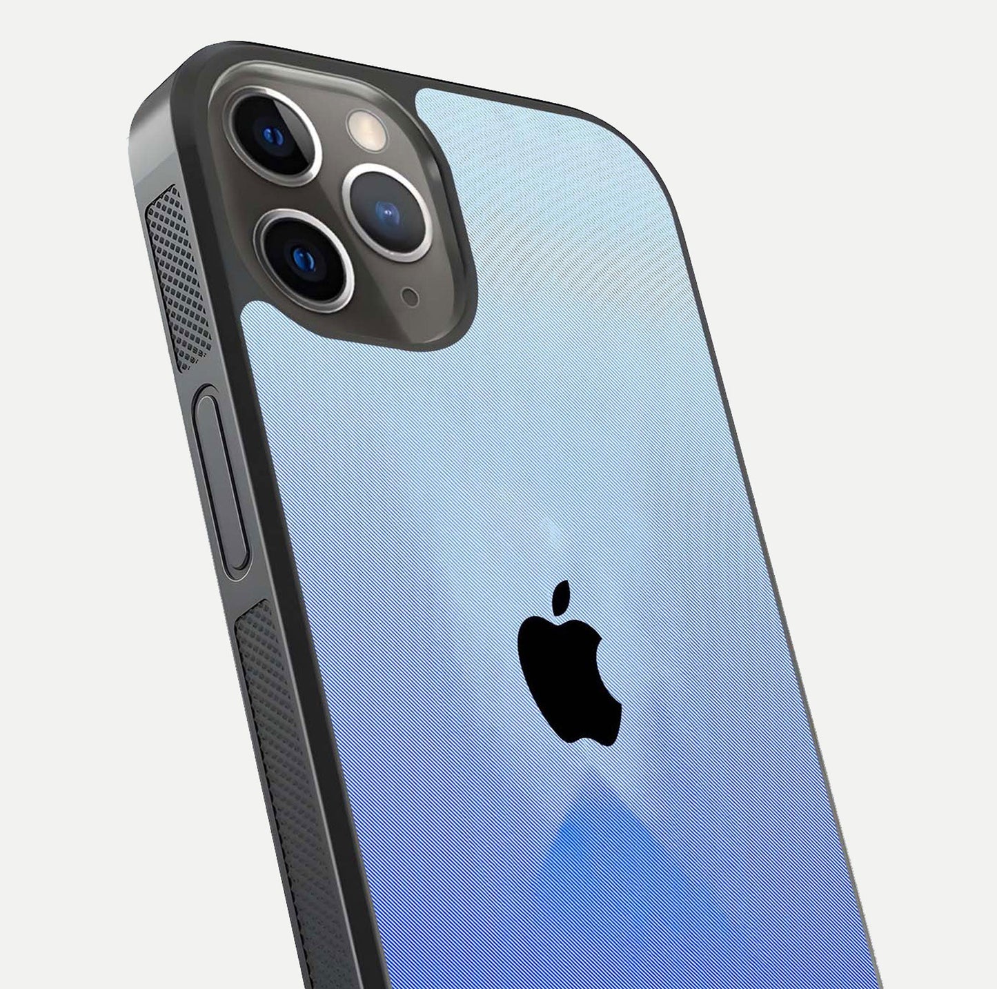 Gradient Apple Vibe Glass Case for iPhone 13 Pro close-up angled shot showing color transition and reflection brightness