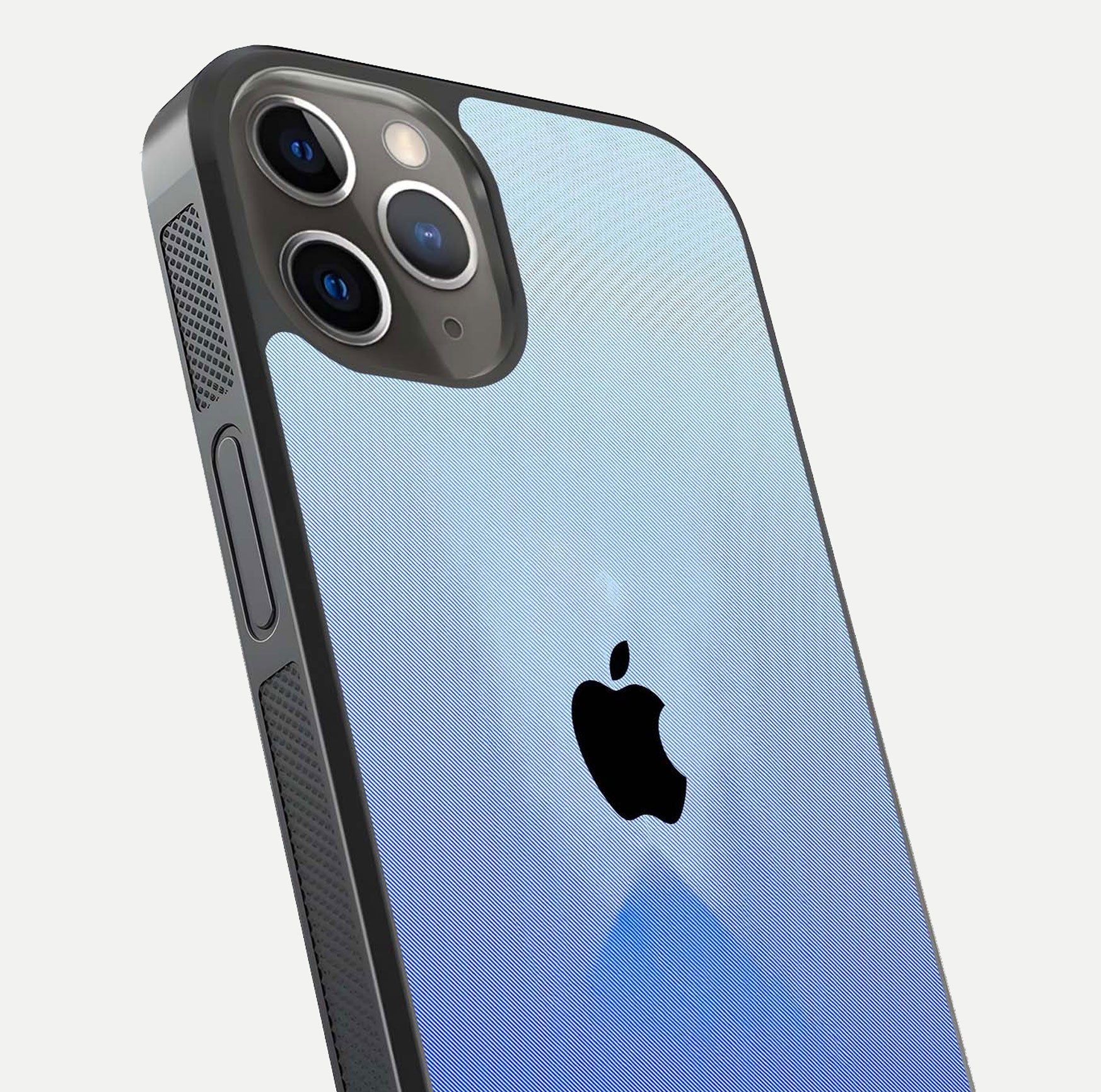 Gradient Apple Vibe Glass Case for iPhone 13 Pro close-up angled shot showing color transition and reflection brightness