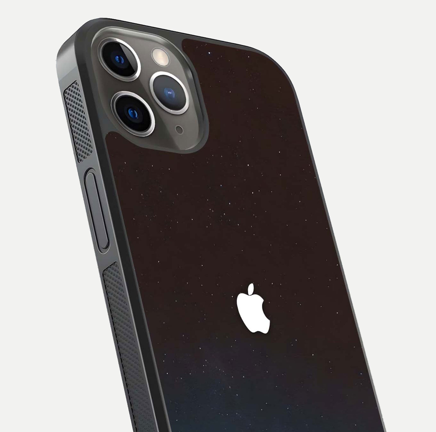 Green Emerald Apple Logo Glass Case for iPhone 13 Pro close-up angled shot showing color depth and reflection clarity