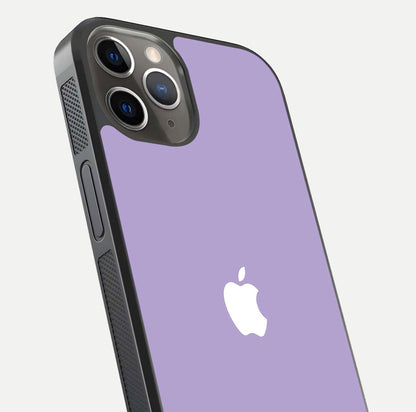 Lavender Soft Minimal Glass Case for iPhone 13 Pro close-up angled shot showing clean color texture and shine