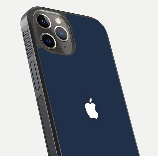 Minimal Apple Night Glass Case for iPhone 13 Pro close-up angled shot showing clean reflection and soft tone