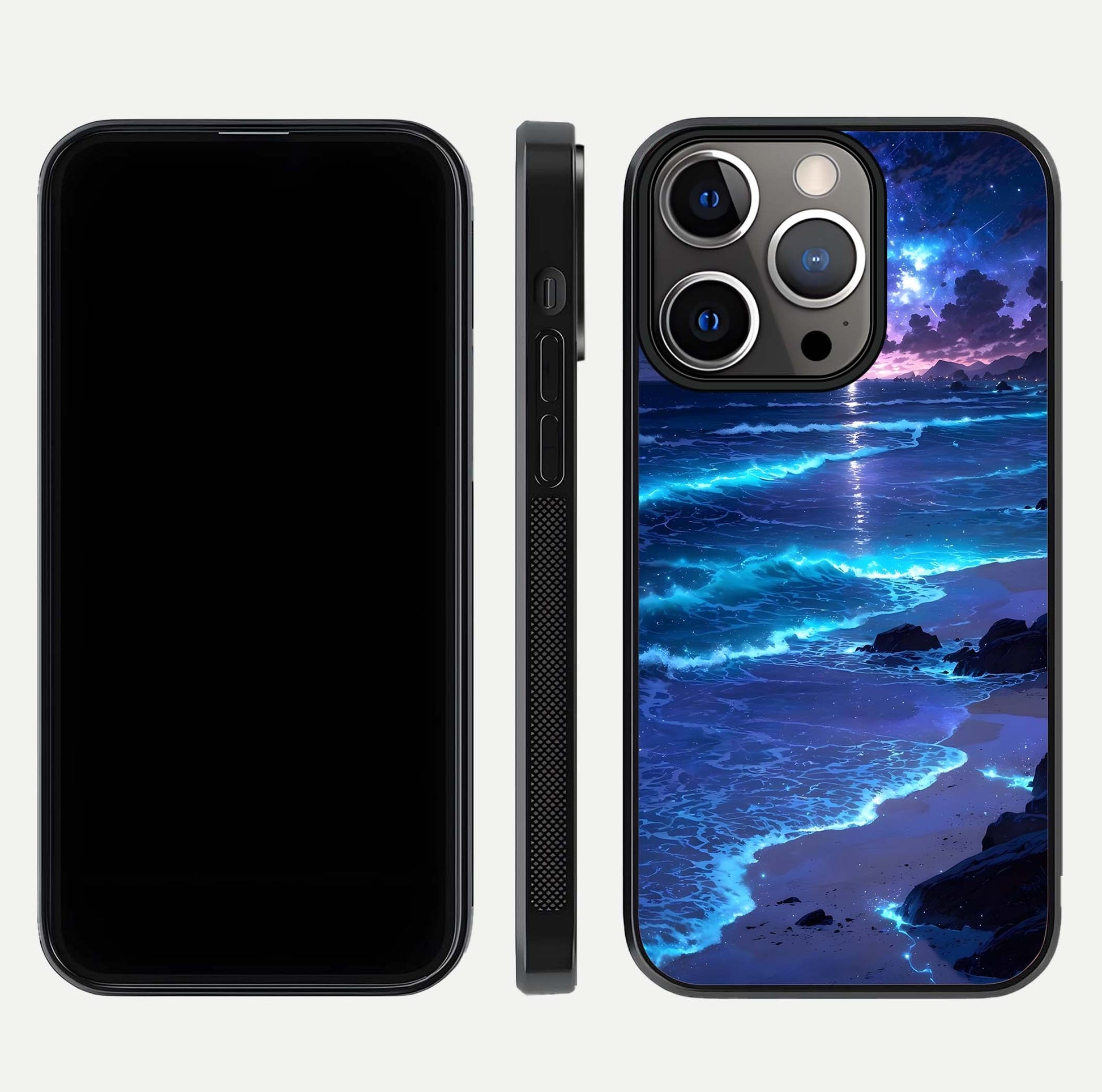 Classic Damn Look Glass Case for iPhone 13 Pro dual-view layout showing design clarity and glass polish