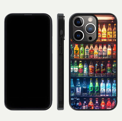 Colorful Soda Bottles Glass Case for iPhone 13 Pro dual-view layout displaying playful tones and gloss clarity