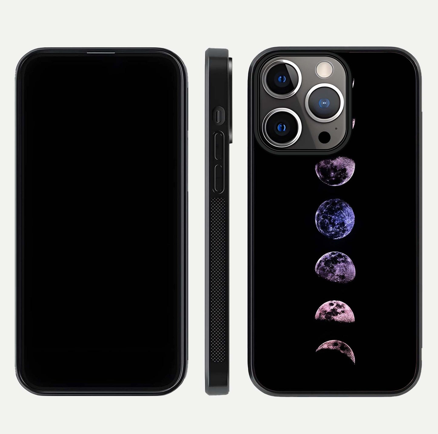 Crimson All Planets Glass Case for iPhone 13 Pro dual-view layout displaying crimson tones and curved edges