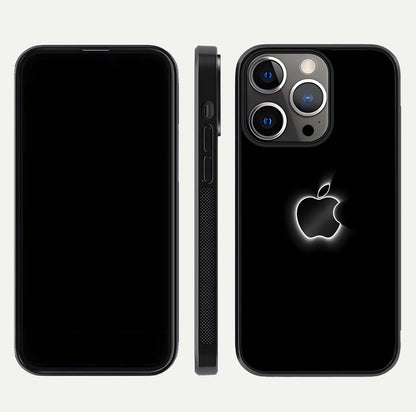 Neon Apple Glow Glass Case for iPhone 13 Pro front & back layout showing bright tones and edge curve