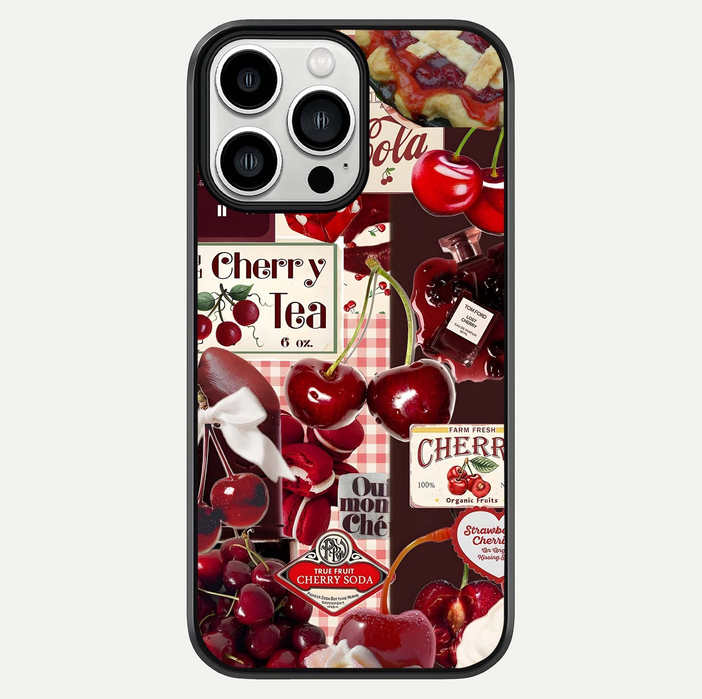 Aesthetic Cherry Tea Glass Case For iPhone 13 Pro Max by Custom World