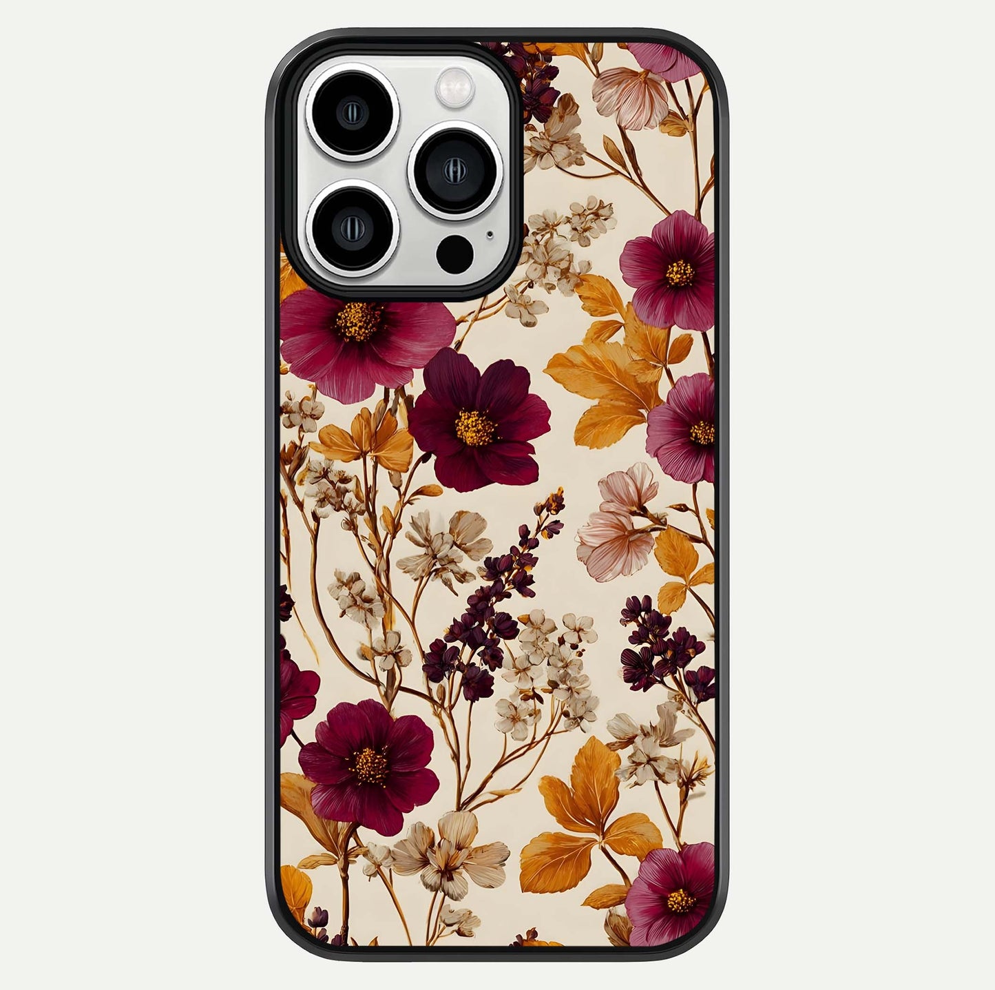 Autumn Wine Bloom Glass Case For iPhone 13 Pro Max by Custom World