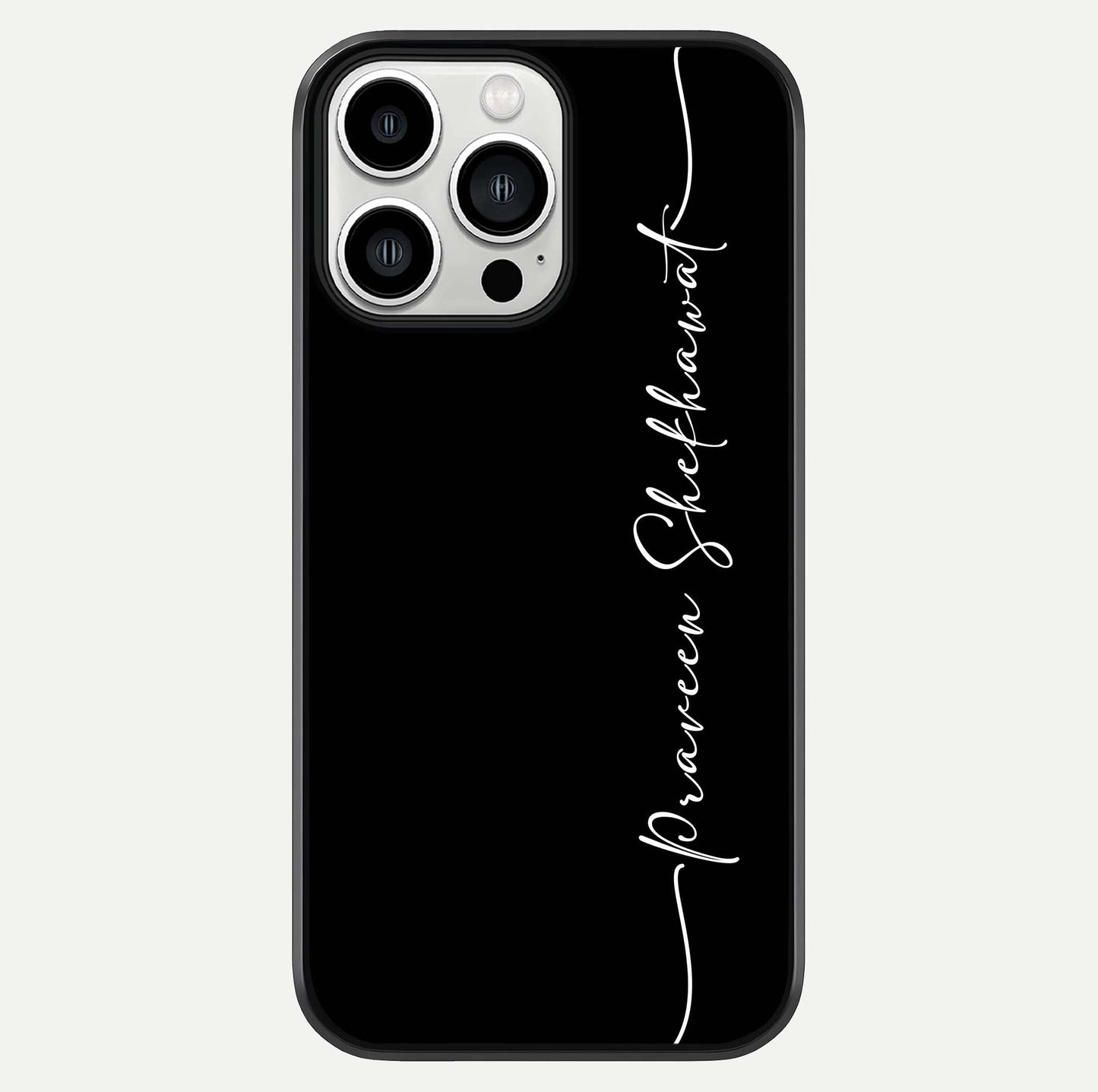 Black Tune Custom Name Glass Case For iPhone 13 Pro Max by Custom World
