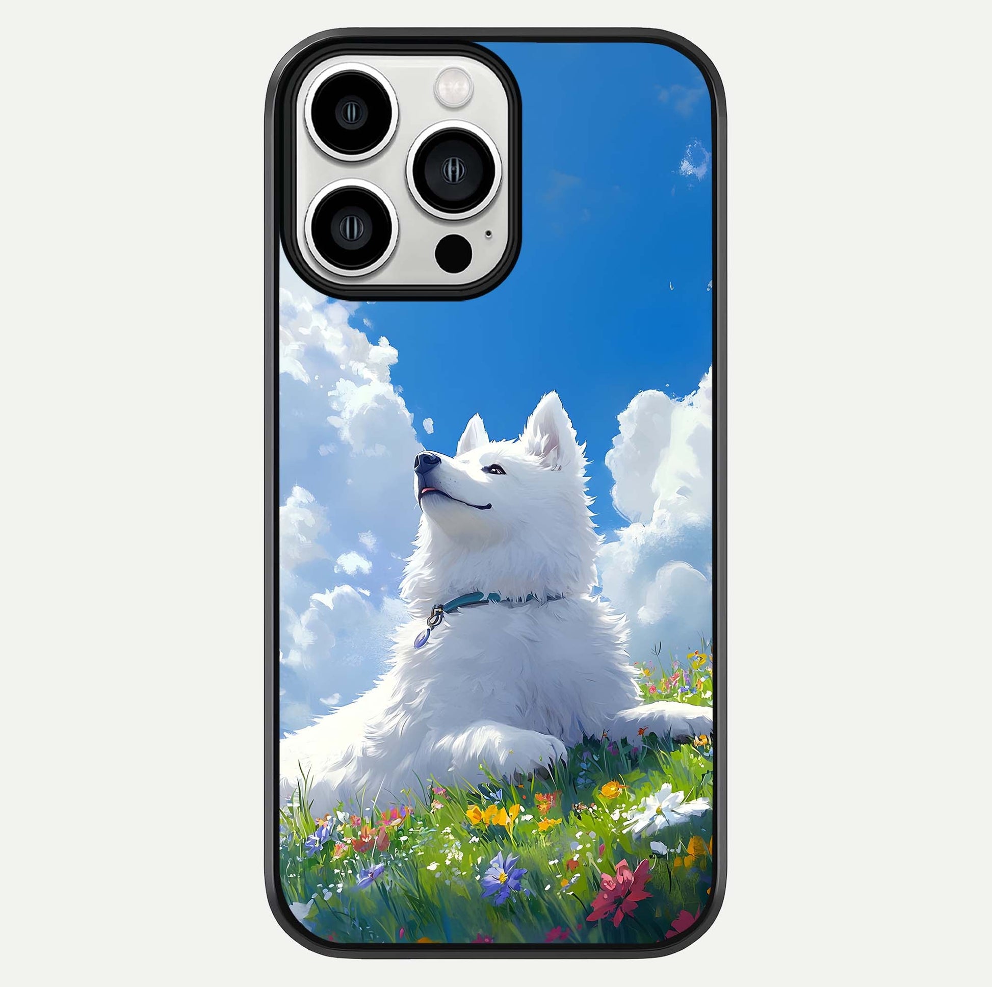 Blissful Cloud Pup Glass Case For iPhone 13 Pro Max by Custom World