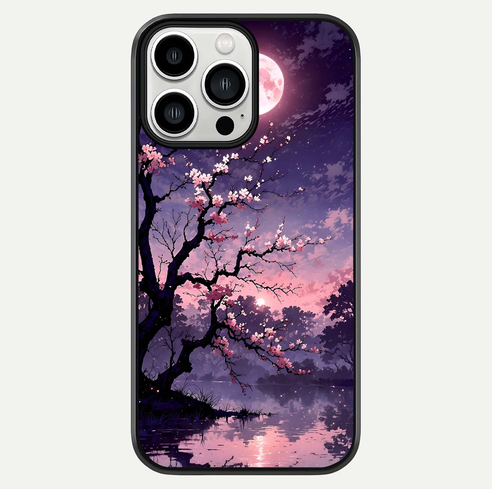 Blossom Pink Moon Glass Case For iPhone 13 Pro Max by Custom World