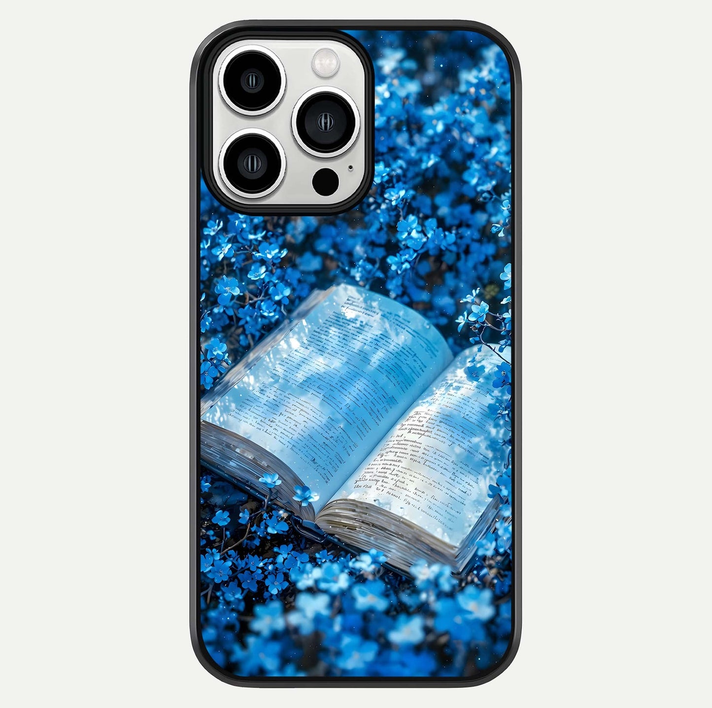 Blue Bloom Tales Glass Case For iPhone 13 Pro Max by Custom World