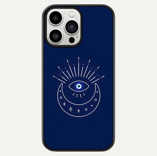 Blue Evil Eye Glass Case For iPhone 13 Pro Max by Custom World