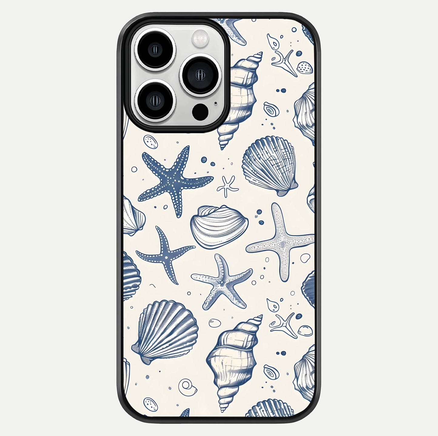 Blue Ocean Outline Glass Case For iPhone 13 Pro Max by Custom World