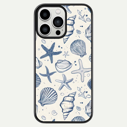 Blue Ocean Outline Glass Case For iPhone 13 Pro Max by Custom World