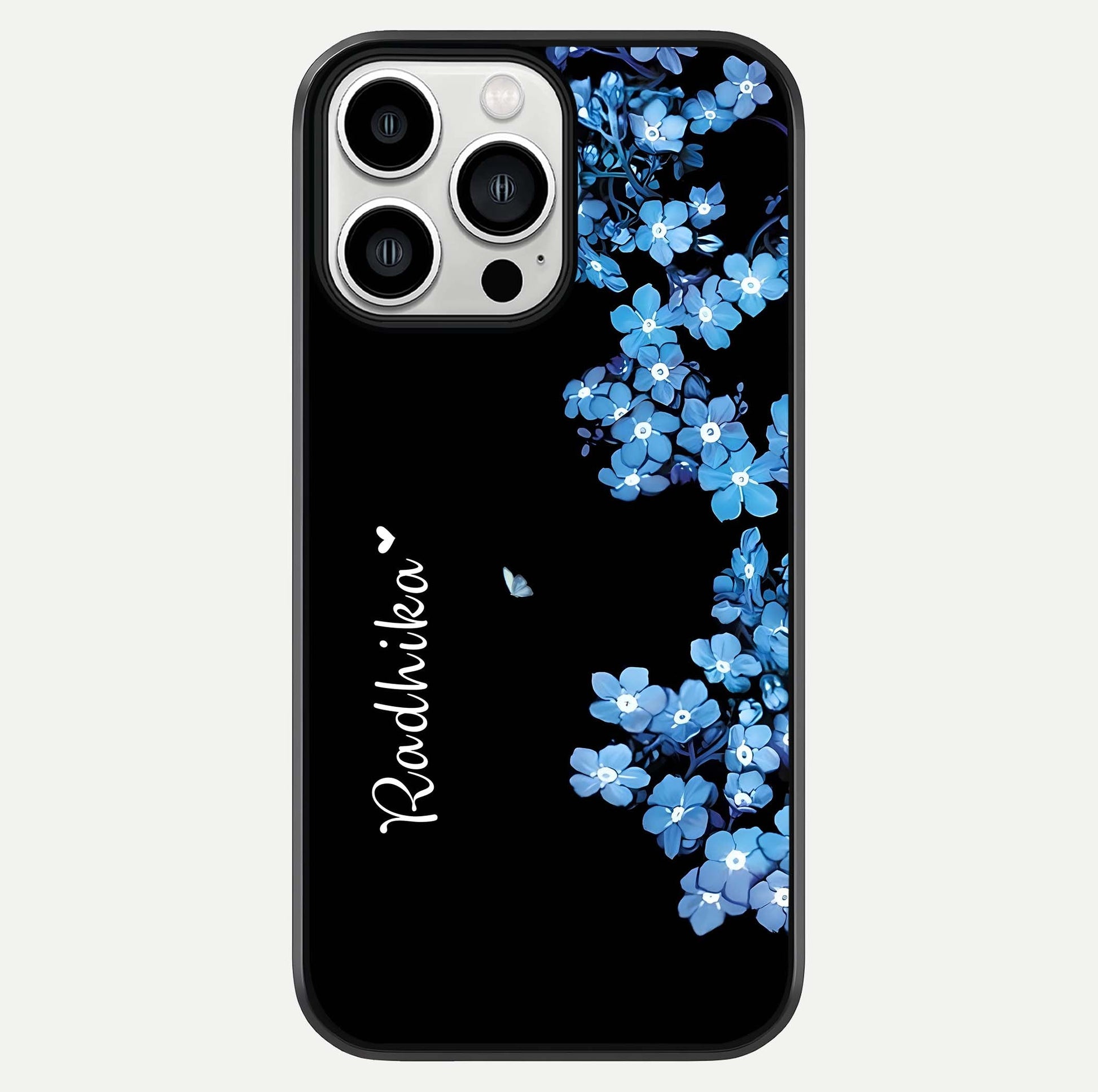Blue Petal Dream Custom Name Glass Case For iPhone 13 Pro Max by Custom World