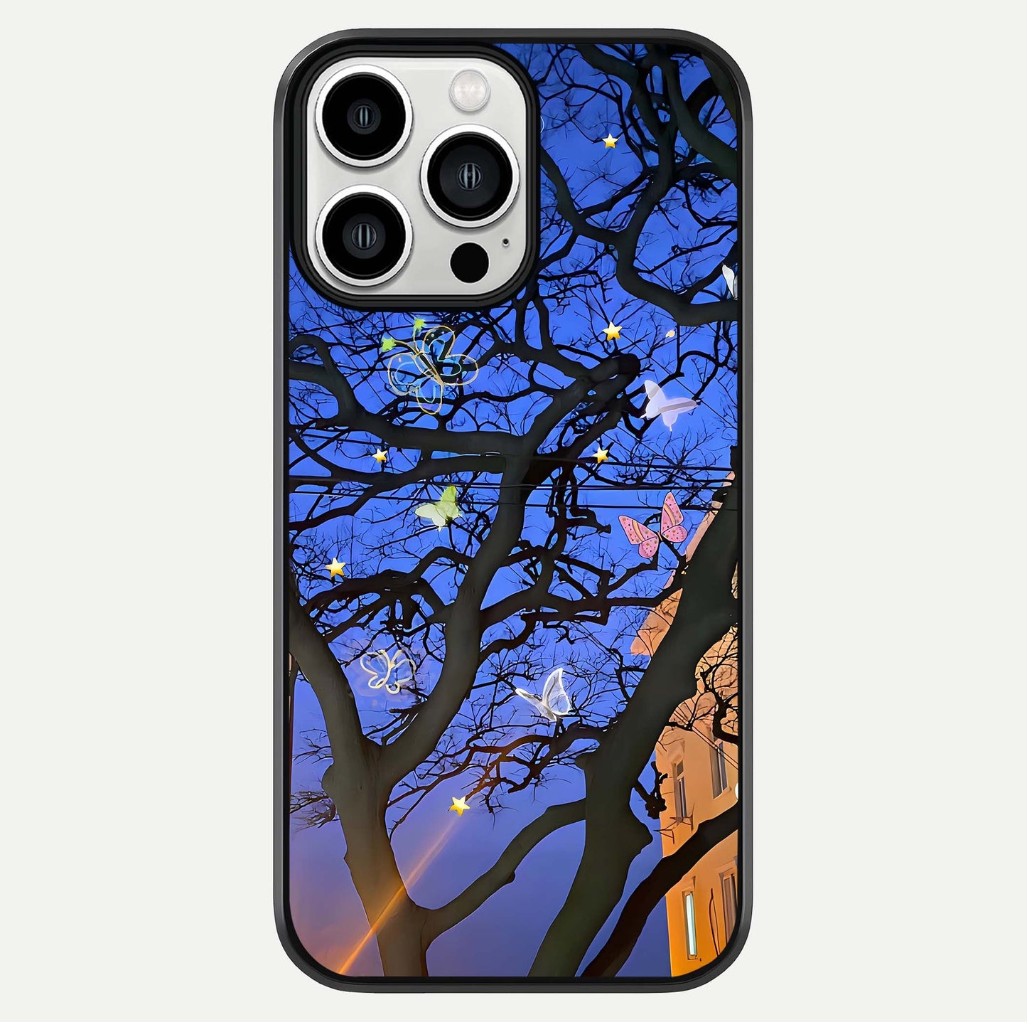 Butterfly Night Magic Glass Case For iPhone 13 Pro Max by Custom World