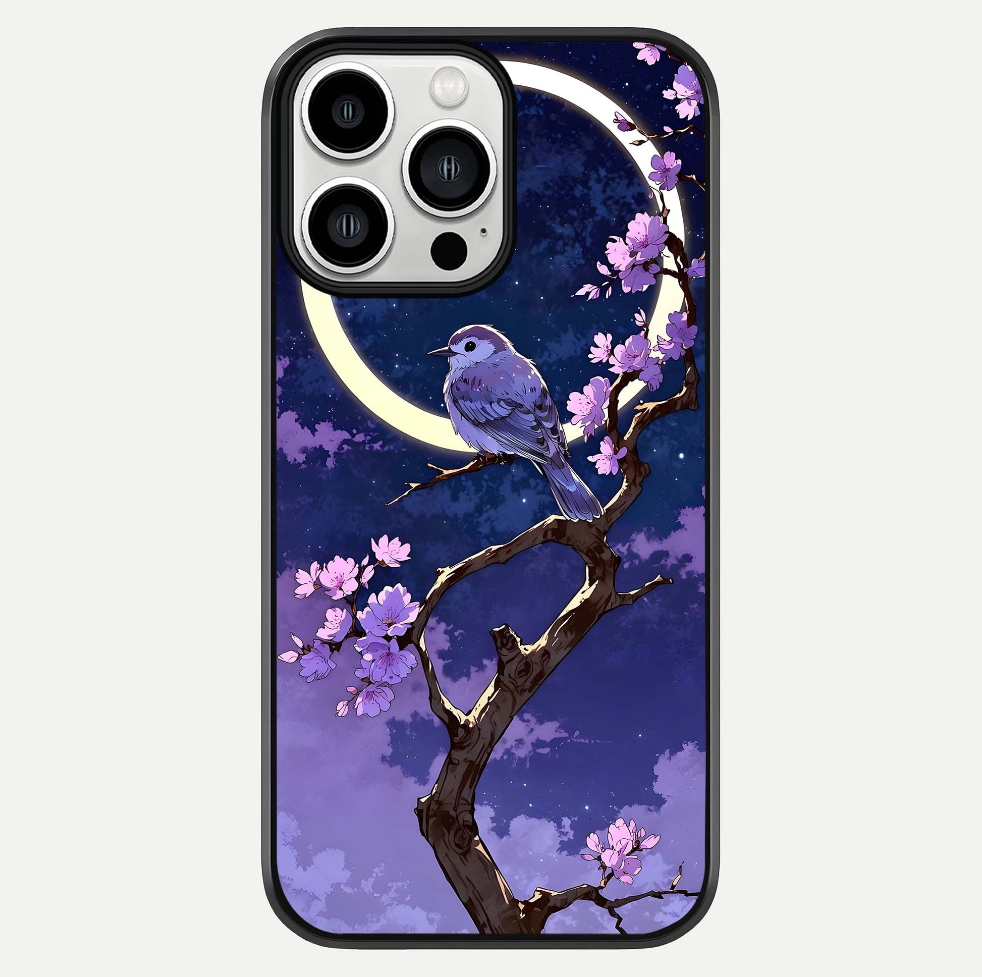 Celestial Bird Blossom Glass Case For iPhone 13 Pro Max by Custom World