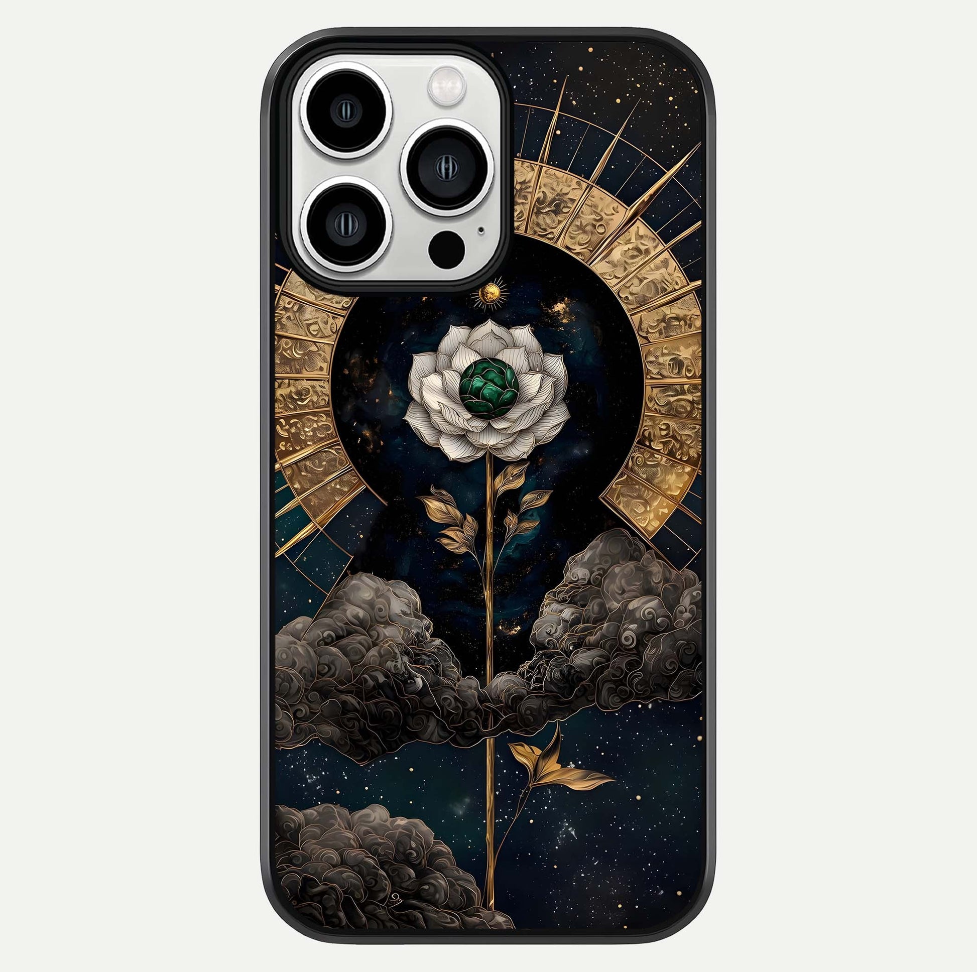 Celestial Lotus Morang Glass Case For iPhone 13 Pro Max by Custom World