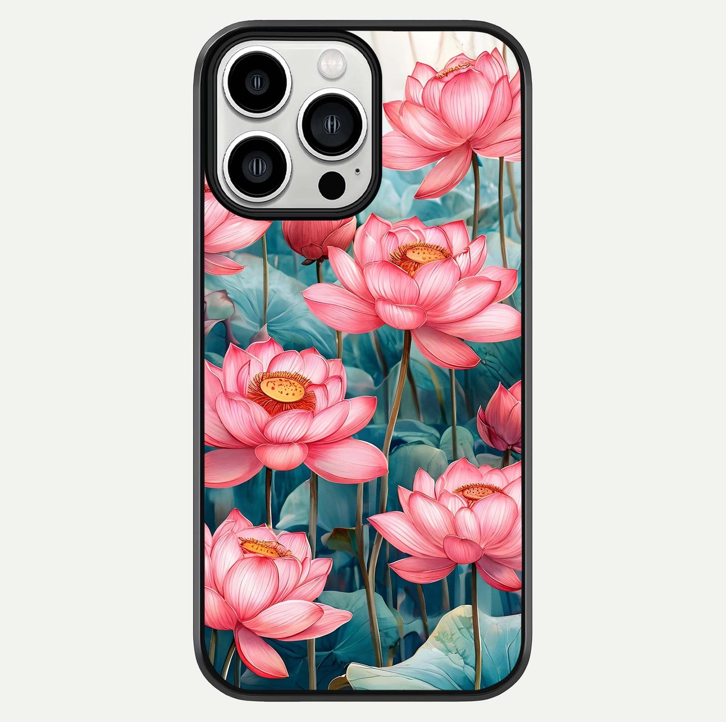 Celestial Pink Lotus Glass Case For iPhone 13 Pro Max by Custom World