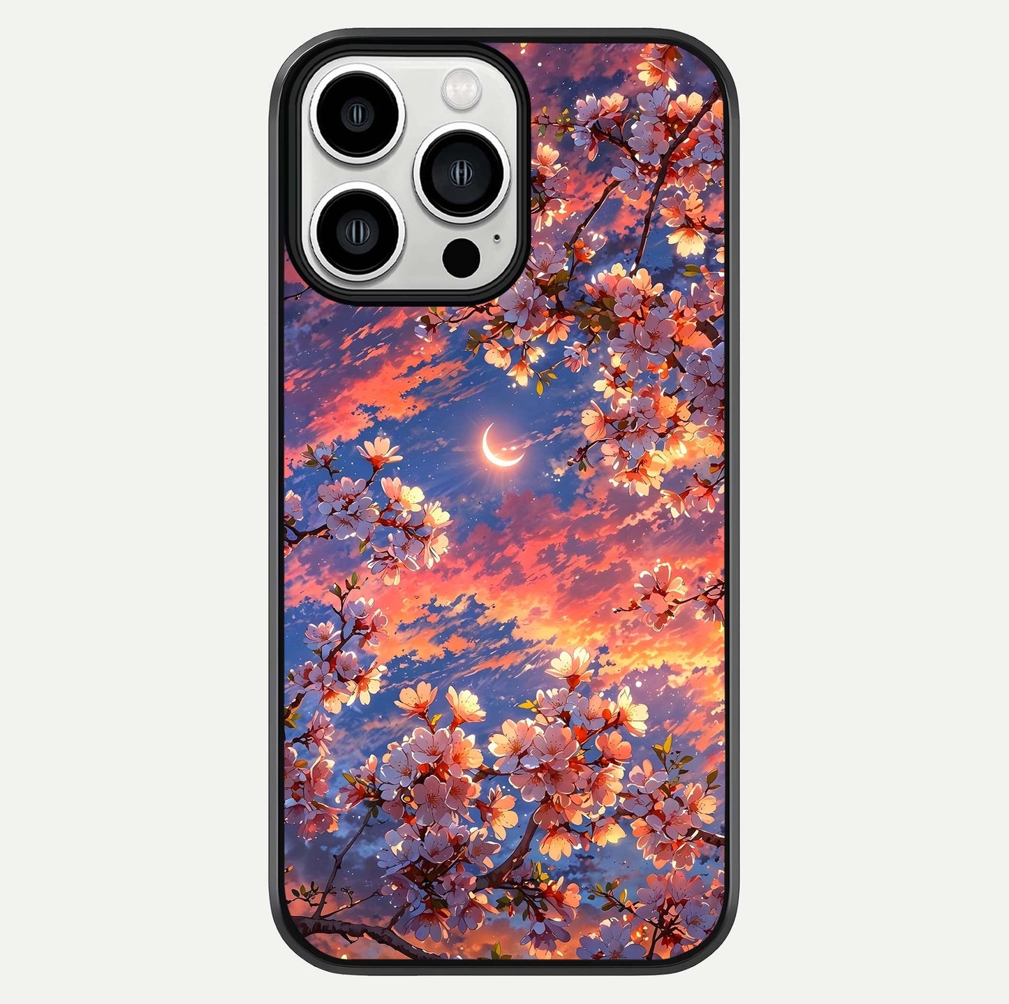 Celestial Sakura Sunset Glass Case For iPhone 13 Pro Max by Custom World