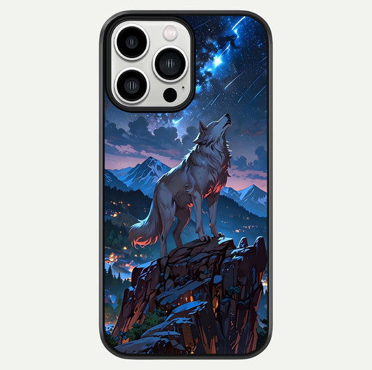 Celestial Wolf Howl Glass Case For iPhone 13 Pro Max by Custom World