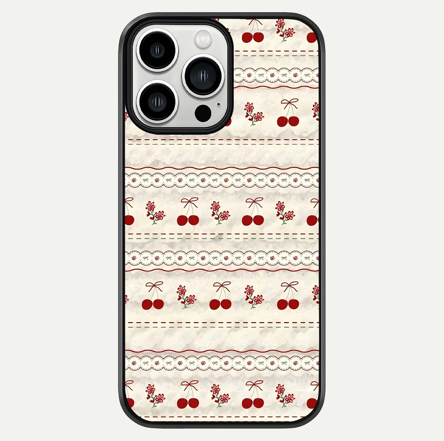 Cherry Bloom Charm Glass Case For iPhone 13 Pro Max by Custom World