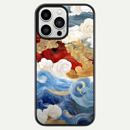 Colored Waves Glass Case For iPhone 13 Pro Max by Custom World