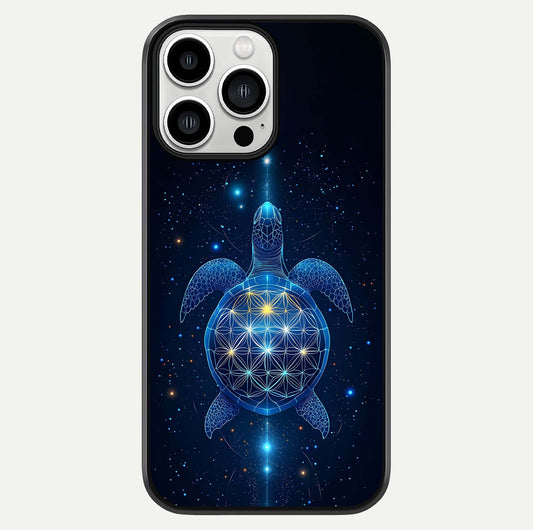 Crimson Blue Turtle Glass Case For iPhone 13 Pro Max by Custom World