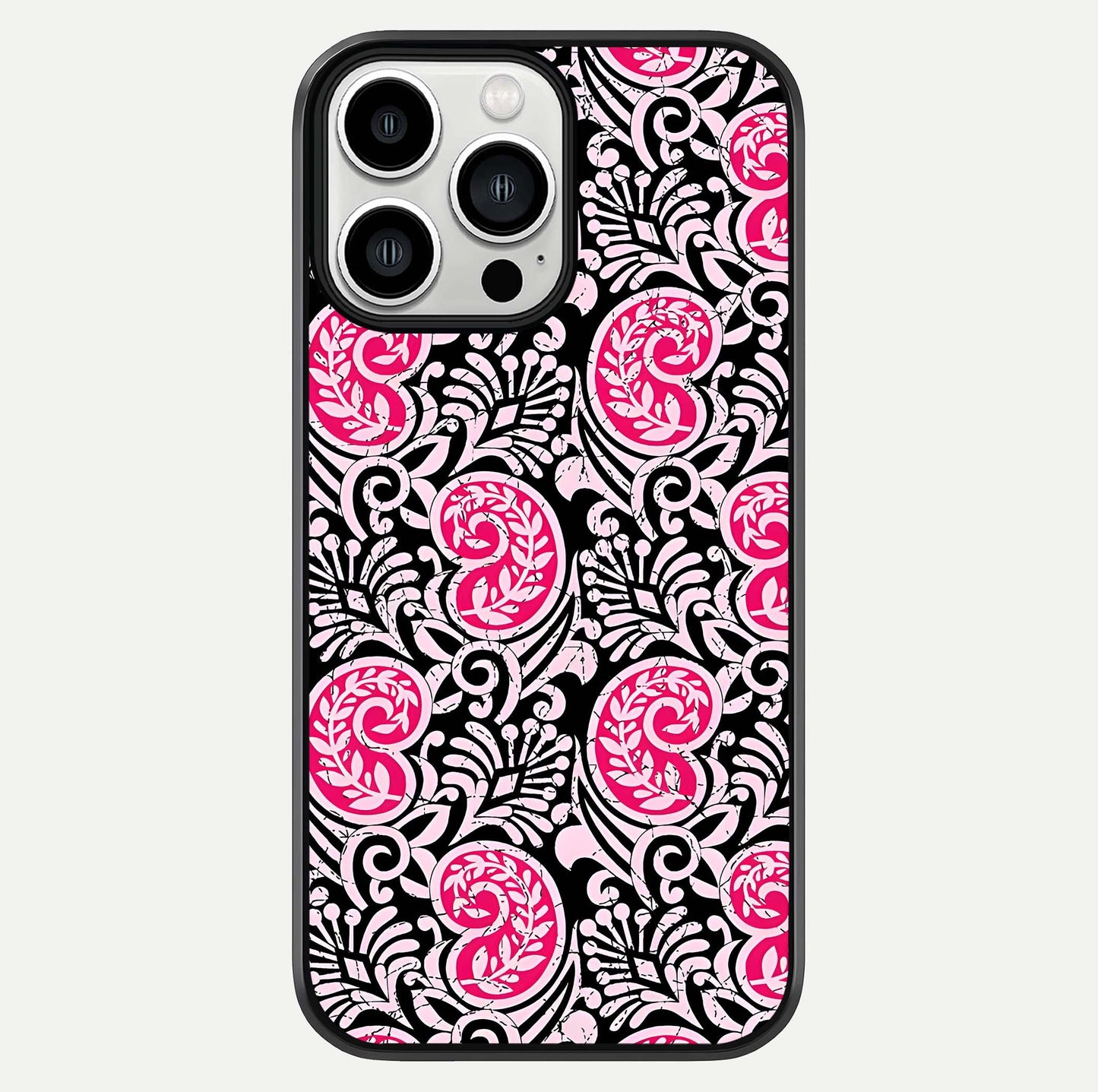 Crimson Paisley Charm Glass Case For iPhone 13 Pro Max by Custom World