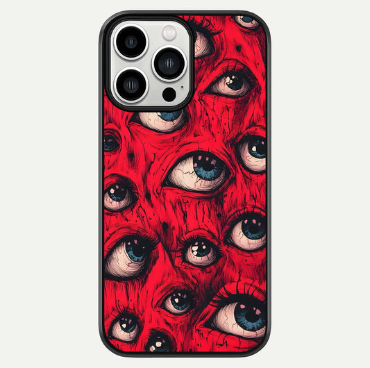 Crimson Watch Eyes Glass Case For iPhone 13 Pro Max by Custom World
