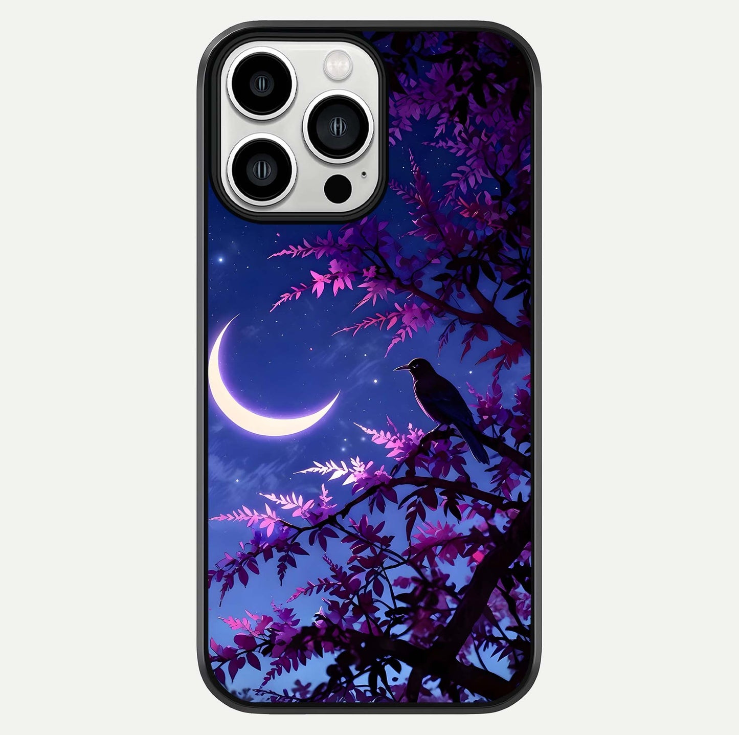 Crow & Moon Scenery Glass Case For iPhone 13 Pro Max by Custom World