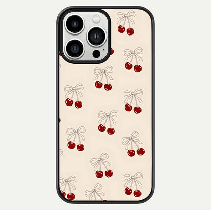 Cute Cherry Pattern Glass Case For iPhone 13 Pro Max by Custom World