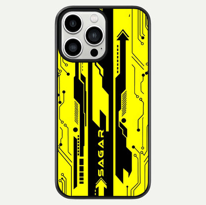 Electric Pulse CYBERPUNK Custom Name Glass Case For iPhone 13 Pro Max by Custom World