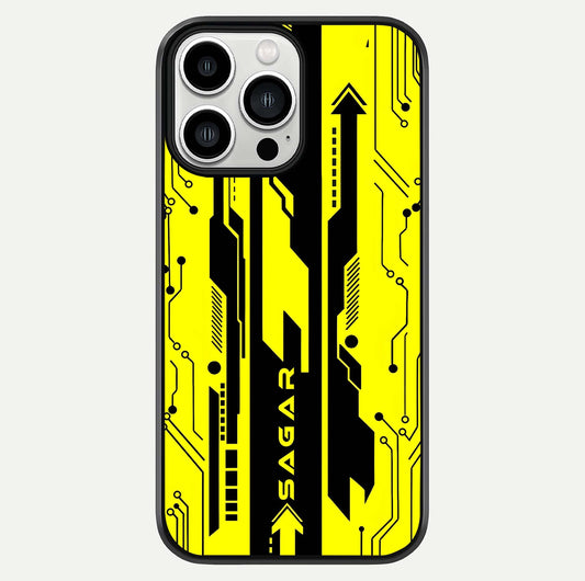 Electric Pulse CYBERPUNK Custom Name Glass Case For iPhone 13 Pro Max by Custom World