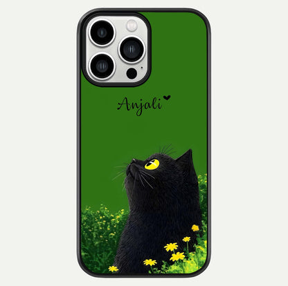 Emerald Cat Custom Name Glass Case For iPhone 13 Pro Max by Custom World