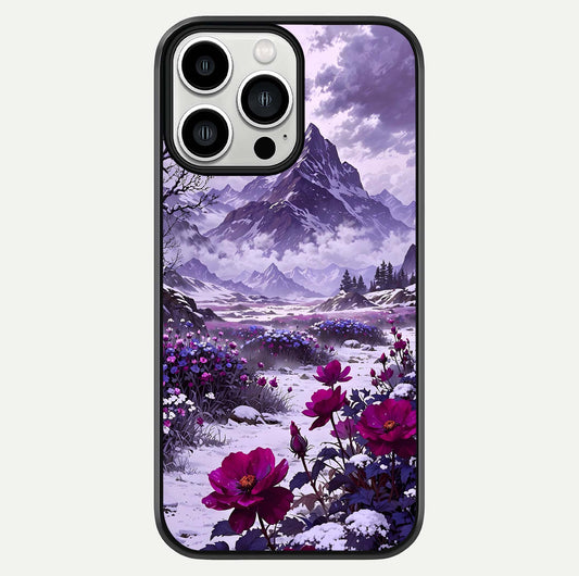 Flower Mountain View Glass Case For iPhone 13 Pro Max by Custom World