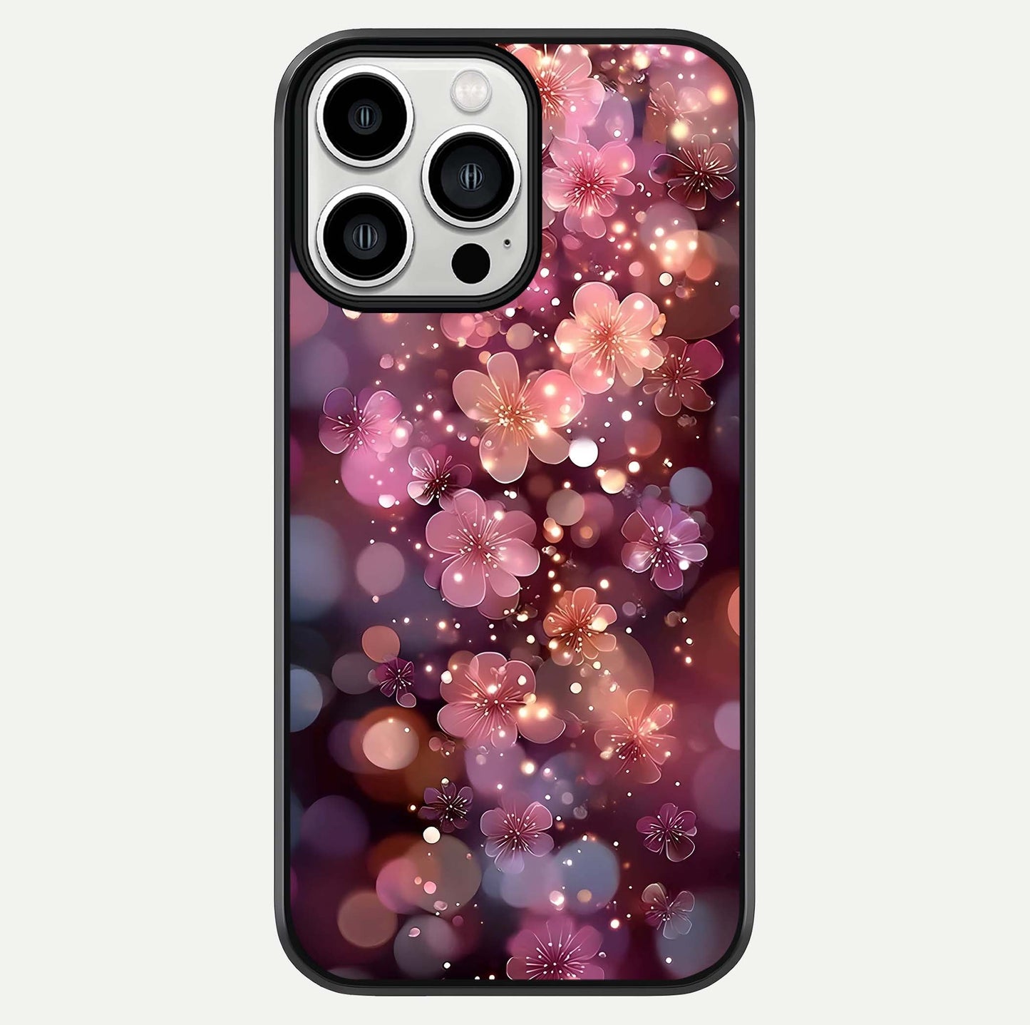 Glowing Petal Bliss Glass Case For iPhone 13 Pro Max by Custom World