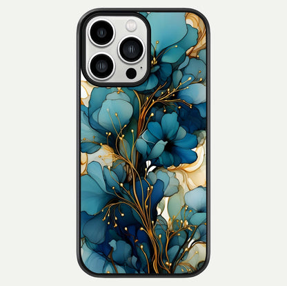 Golden Bloom Symphony Glass Case For iPhone 13 Pro Max by Custom World