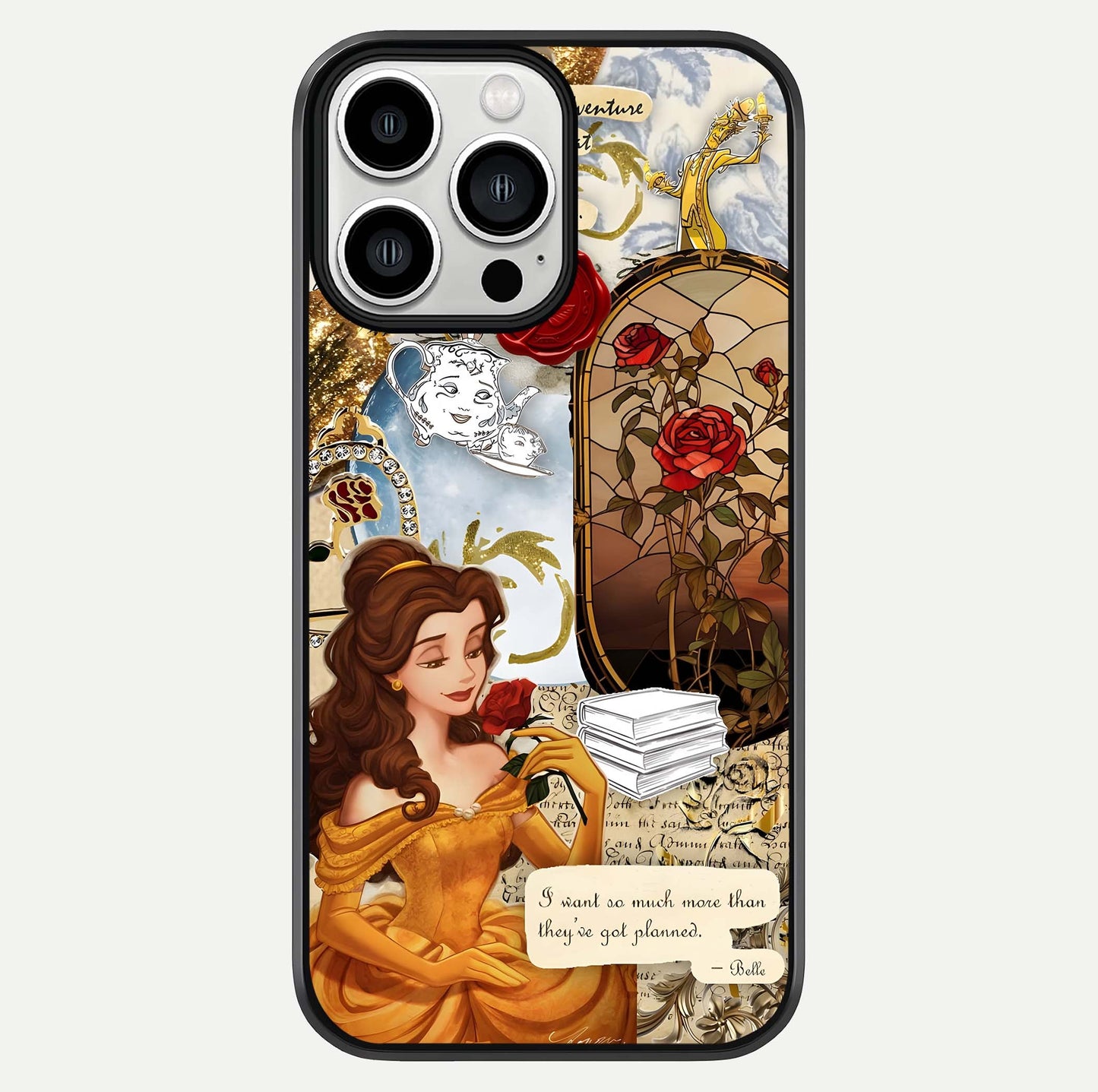 Golden Dream Belle Glass Case For iPhone 13 Pro Max by Custom World
