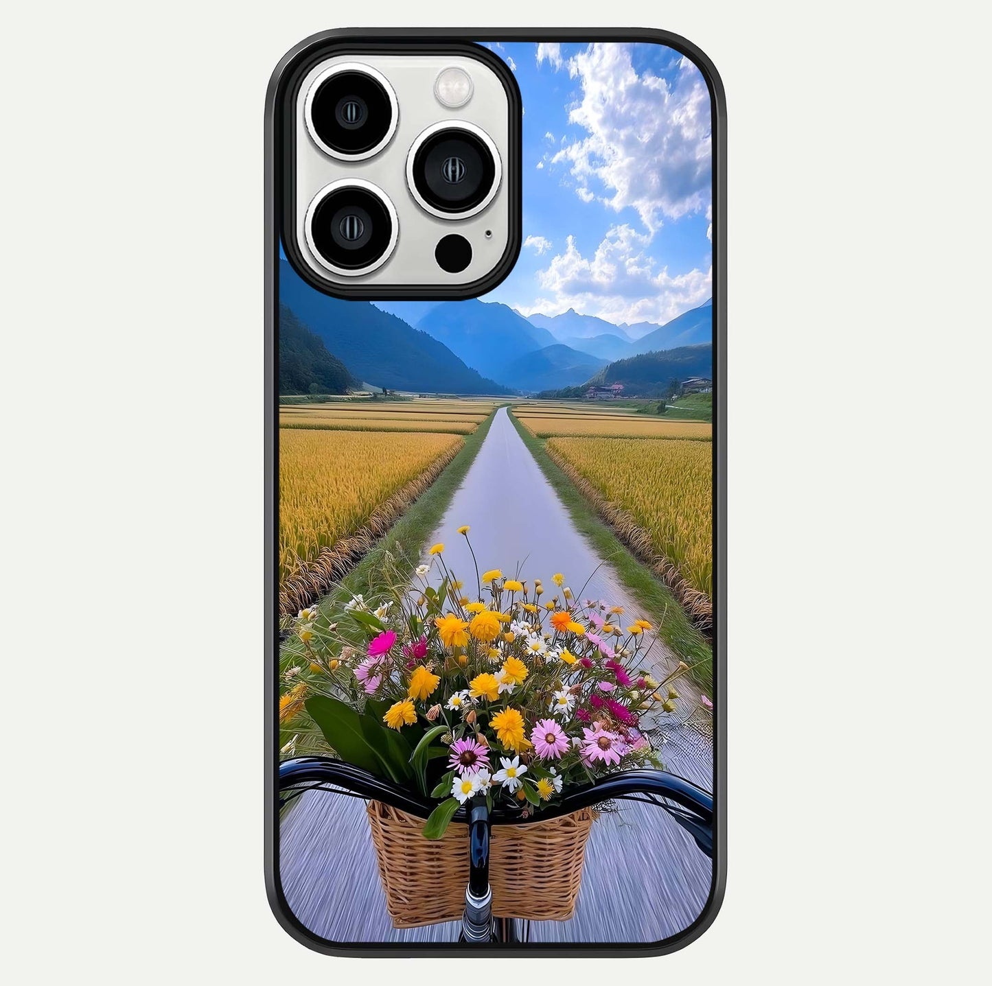 Golden Field Journey Glass Case For iPhone 13 Pro Max by Custom World