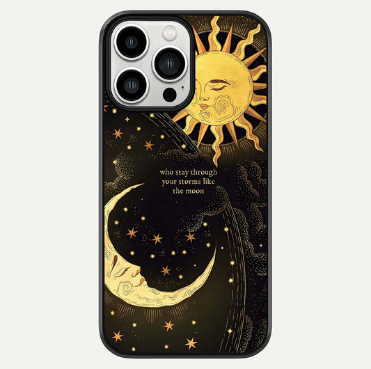 Golden Lunar Love Glass Case For iPhone 13 Pro Max by Custom World
