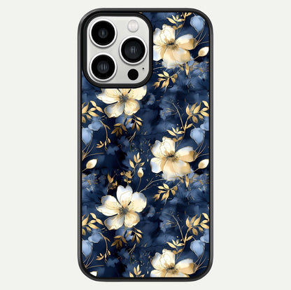 Golden Midnight Bloom Glass Case For iPhone 13 Pro Max by Custom World