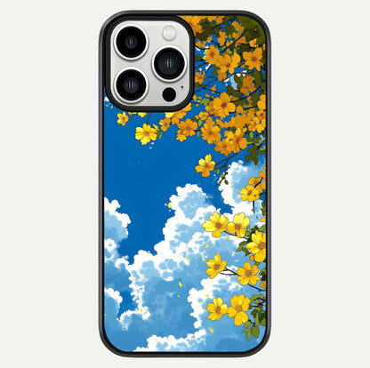 Golden Petal Sky Glass Case For iPhone 13 Pro Max by Custom World