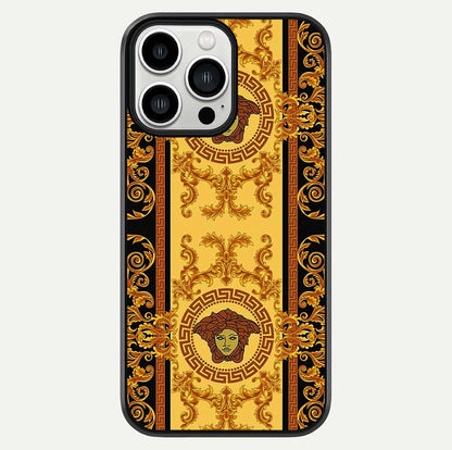 Golden Royal Heritage Glass Case For iPhone 13 Pro Max by Custom World