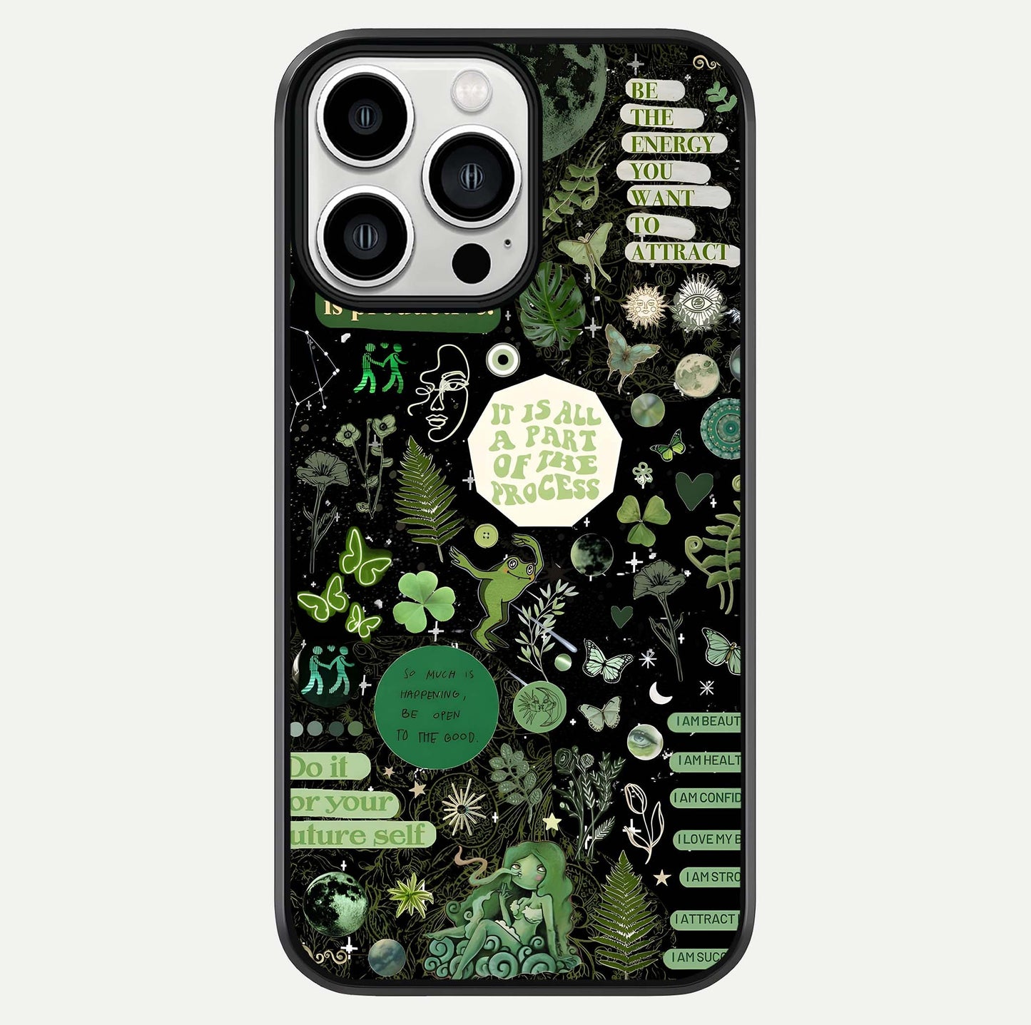Green Moon Energy Glass Case For iPhone 13 Pro Max by Custom World