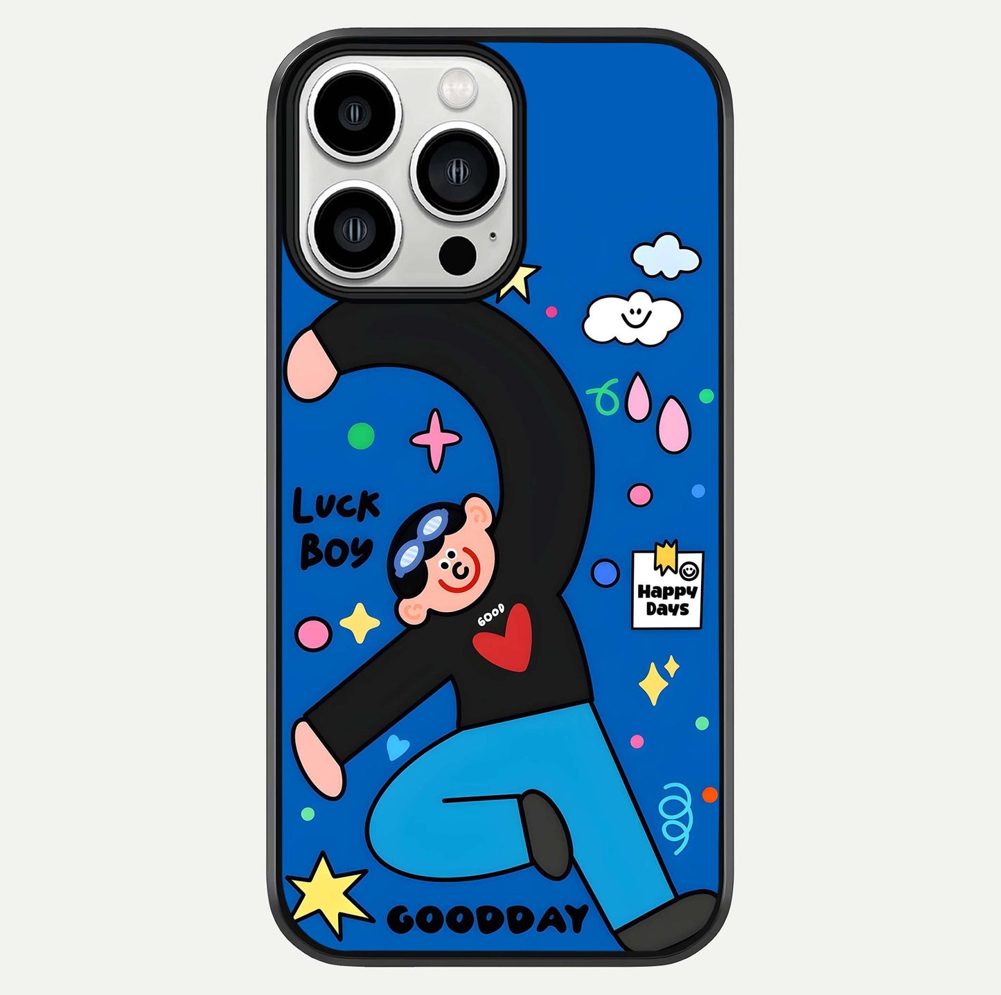 Happy Luck Vibe Glass Case For iPhone 13 Pro Max by Custom World